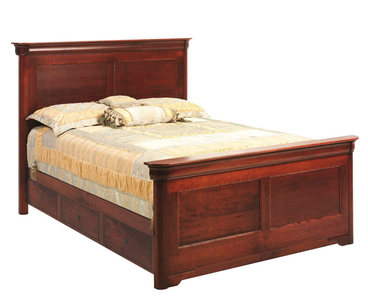 Louis Phillipe Panel Bed With Drawer Units Raised 2" 1 Louis Phillipe Panel Bed With Drawer Units Raised 2"