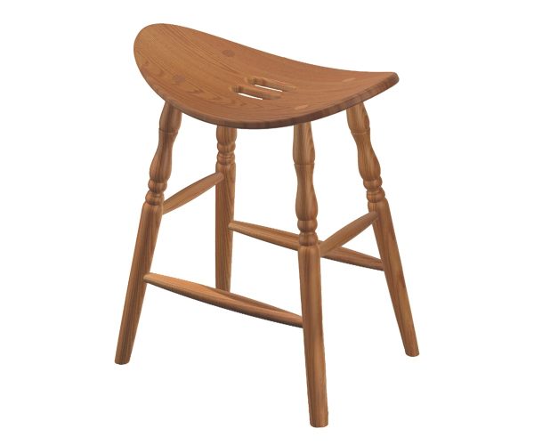 24" Stationary Saddle Bar Stool