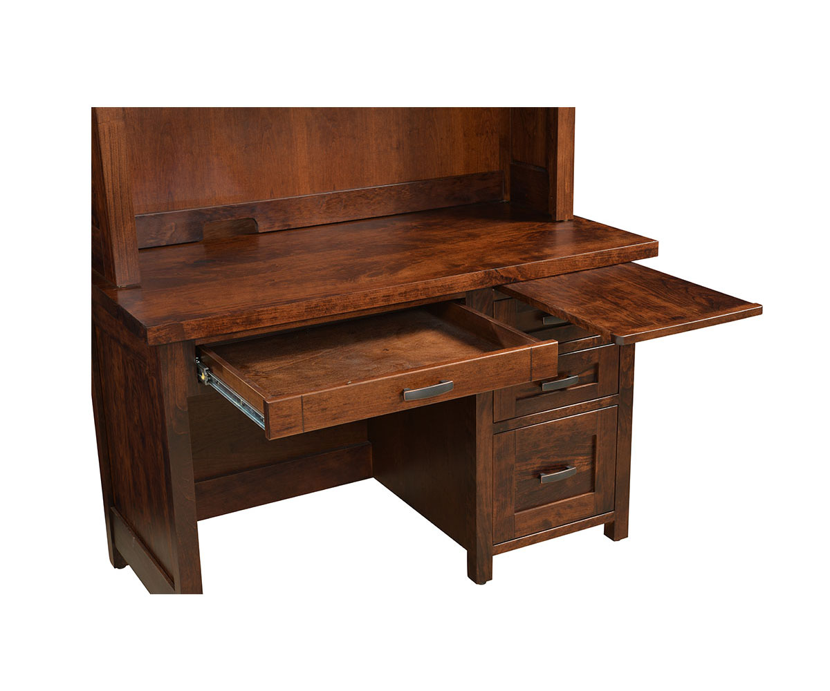 Sante Fe Single Pedestal Desk With Hutch 2 Sante Fe Single Pedestal Desk With Hutch - Image 2