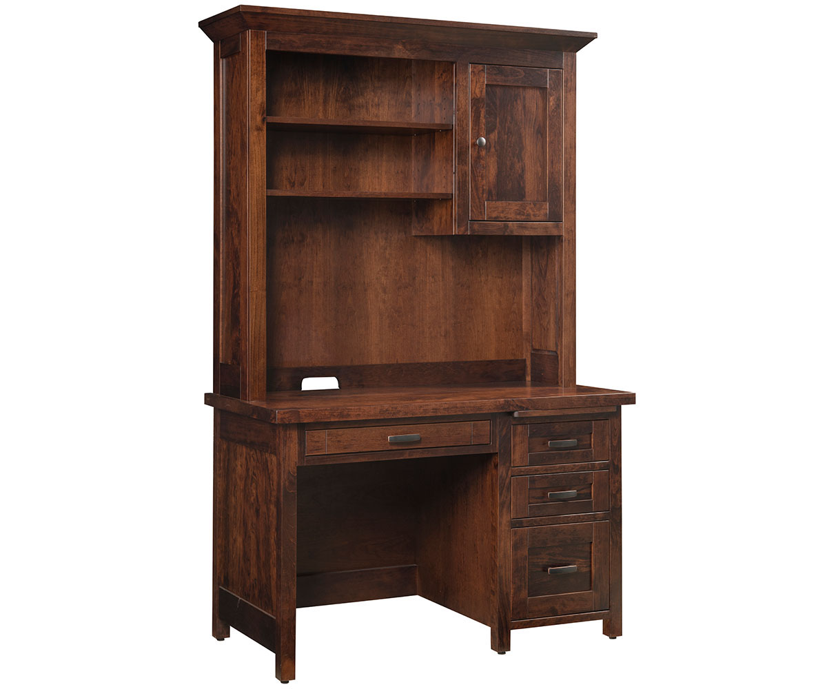 Sante Fe Single Pedestal Desk With Hutch 1 Sante Fe Single Pedestal Desk With Hutch