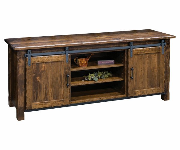 Hand Hewn TV Stand with Sliding Door - 70"W