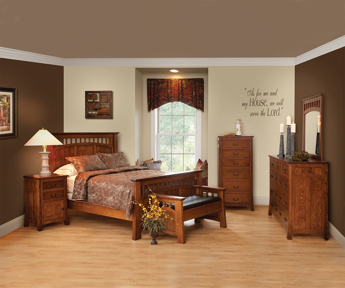 Bridgeport Mission Queen Panel Bed 2 Bridgeport Mission Queen Panel Bed - Image 2