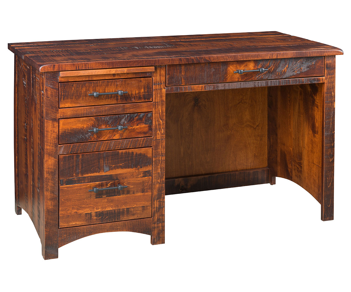 Barn Floor Single Pedestal Desk 1 Barn Floor Single Pedestal Desk