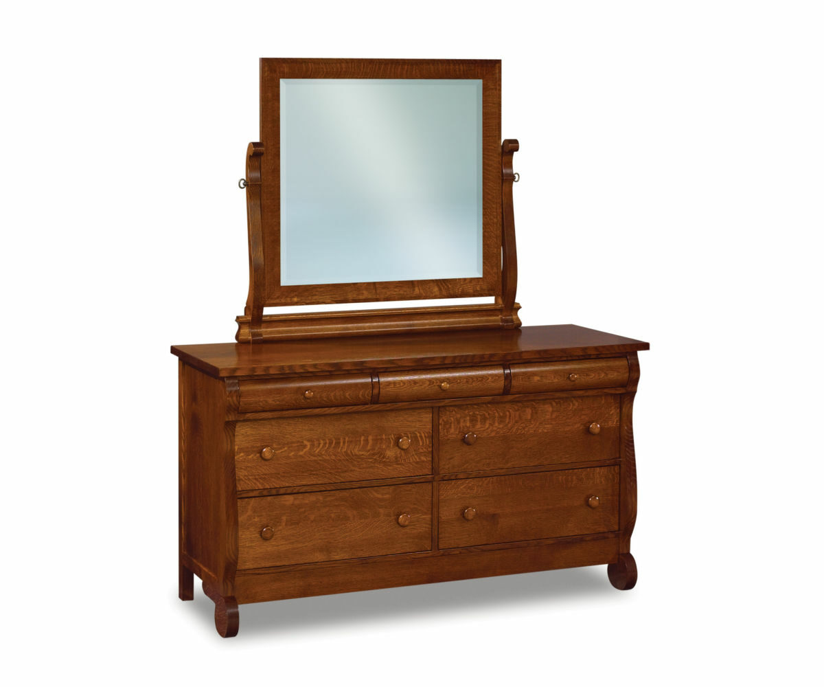 Old Classic Sleigh 7 Drawer Dresser - 58"W 1 Old Classic Sleigh 7 Drawer Dresser - 58"W