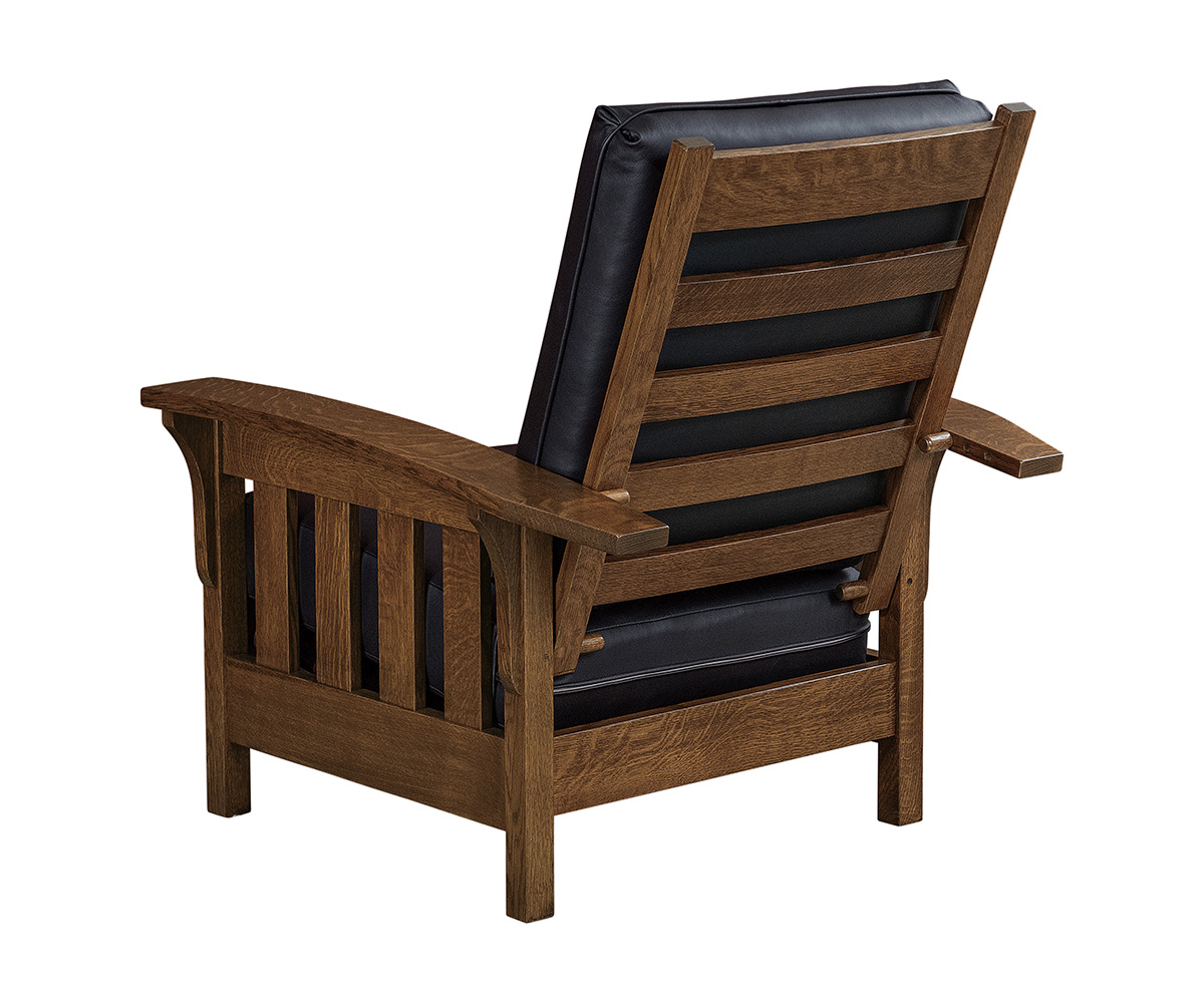 Bow Arm Slat Morris Chair with Footstool 2 Bow Arm Slat Morris Chair with Footstool - Image 2