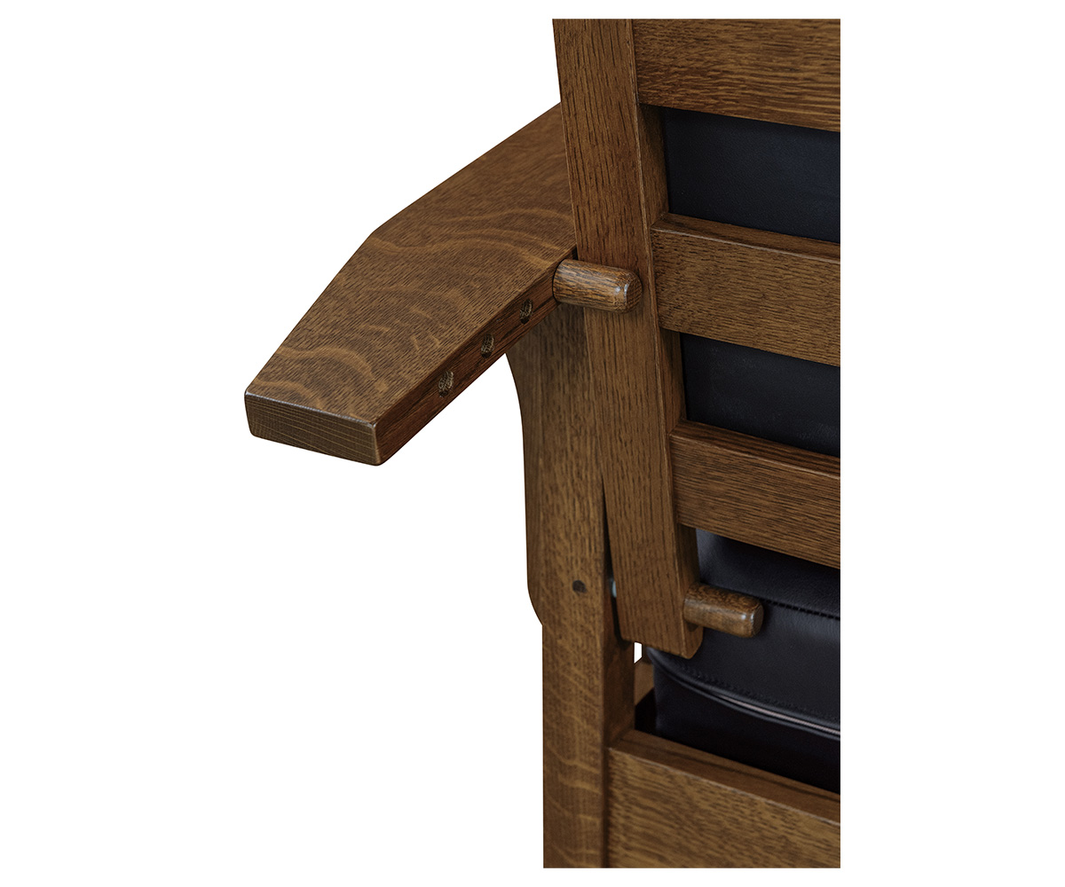 Bow Arm Slat Morris Chair with Footstool 3 Bow Arm Slat Morris Chair with Footstool - Image 3