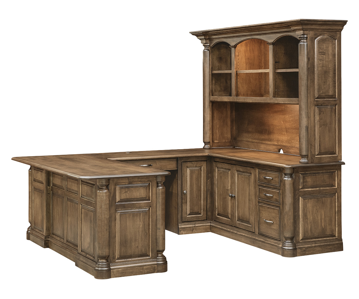 London Wrap Around Desk with Hutch 1 London Wrap Around Desk with Hutch