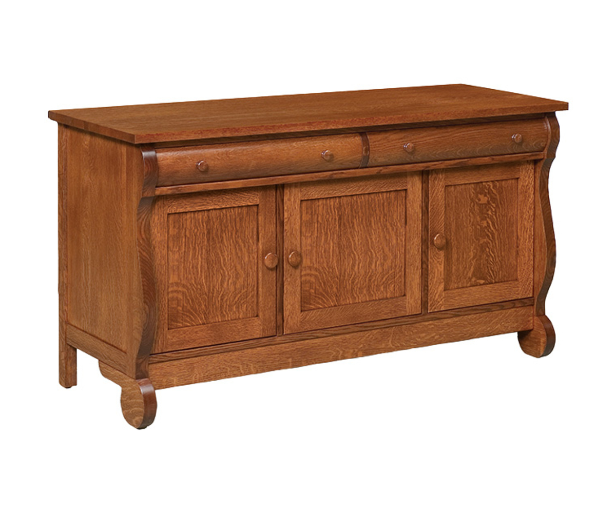 Old Classic Sleigh Media Stand - 60"W 1 Old Classic Sleigh Media Stand - 60"W