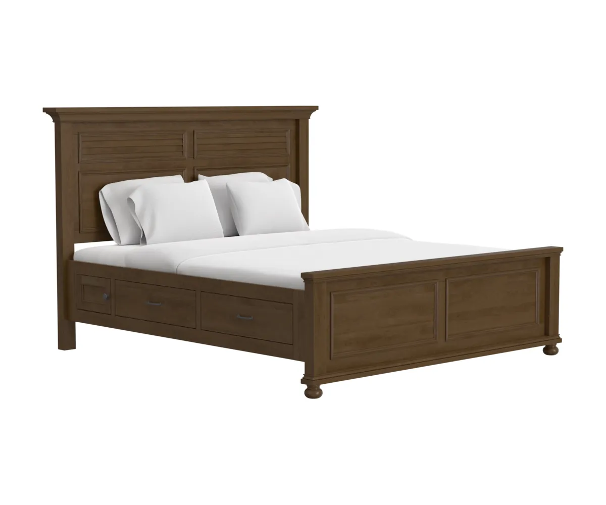 Hickory Grove Bed with Side Storage 1 Hickory Grove Bed with Side Storage