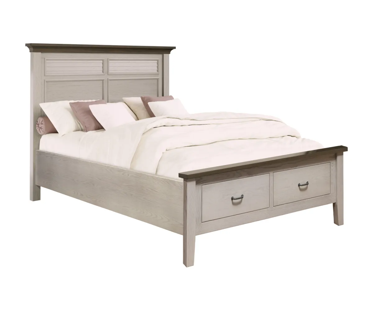 Hickory Grove Bed with Footboard Storage 1 Hickory Grove Bed with Footboard Storage